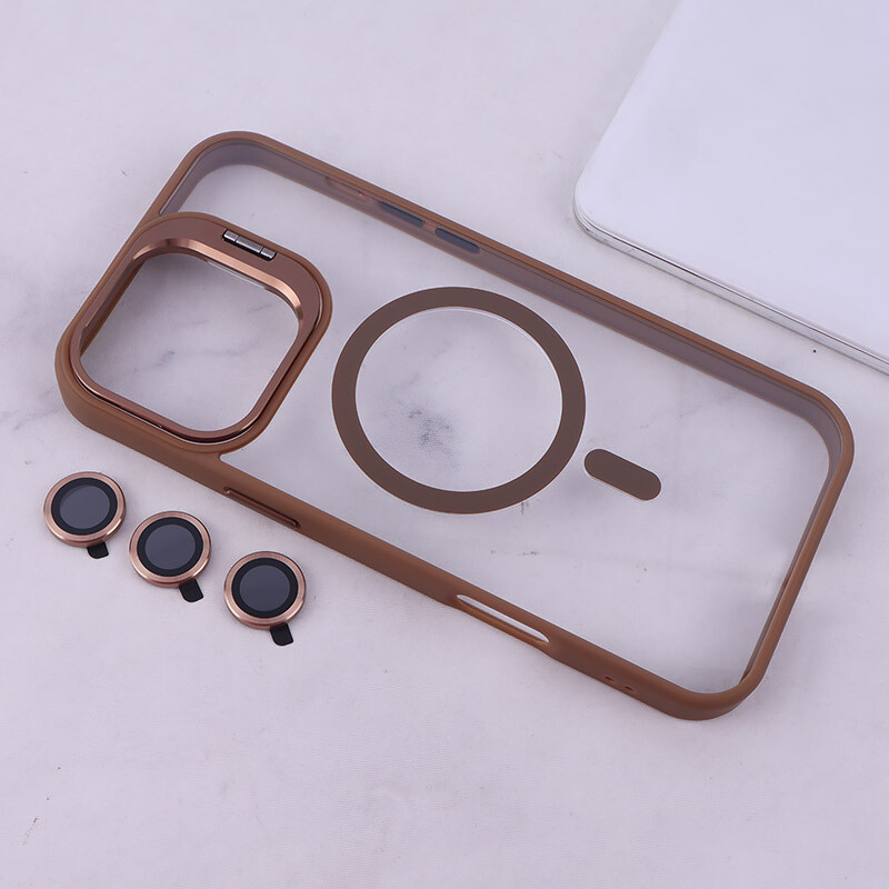 قاب PC مگ سیف آیفون iPhone 16 Pro Max استندشو با محافظ لنز رینگی