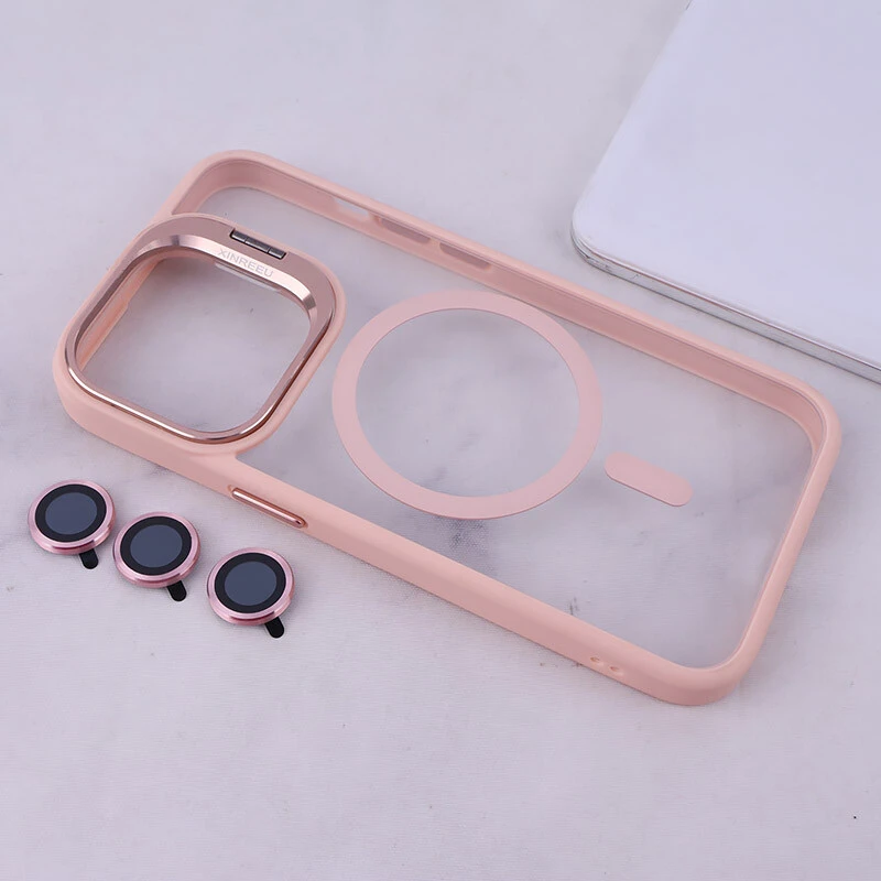 قاب PC مگ سیف استندشو با محافظ لنز رینگی آیفون iPhone 13 Pro