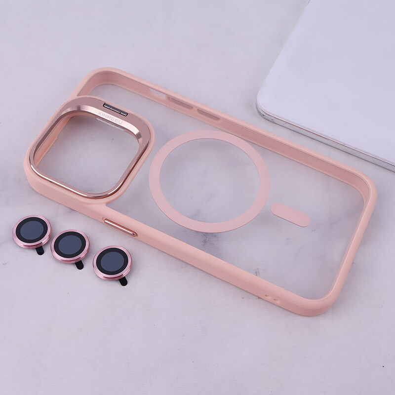 قاب PC مگ سیف استندشو با محافظ لنز رینگی آیفون iPhone 13 Pro