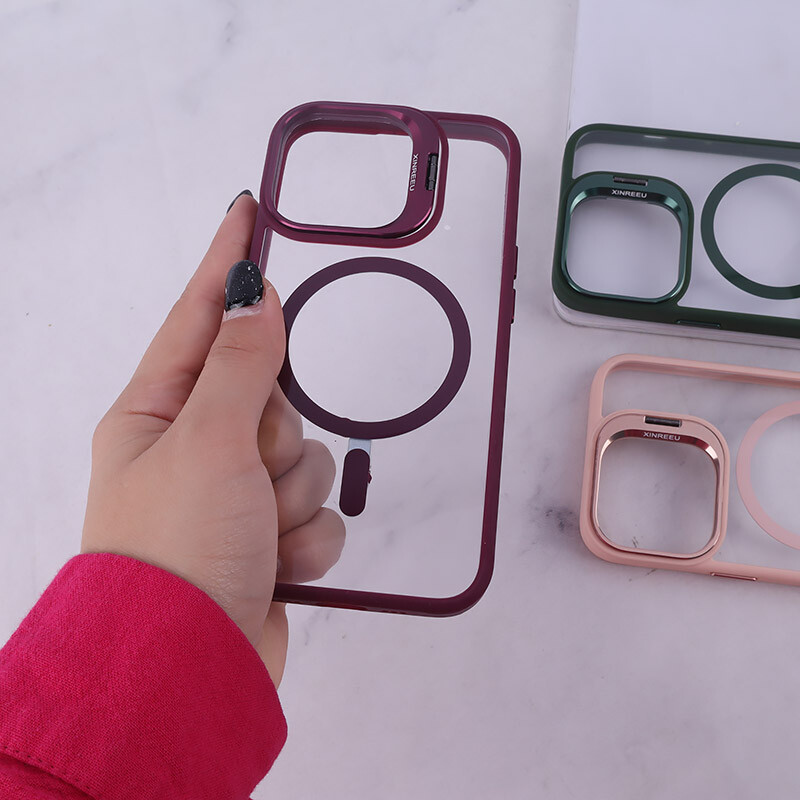 قاب PC مگ سیف استندشو با محافظ لنز رینگی آیفون iPhone 13 Pro