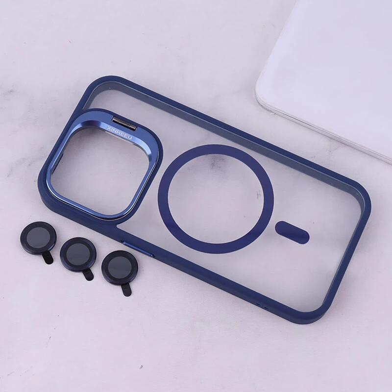 قاب PC مگ سیف آیفون iPhone 15 Pro استندشو با محافظ لنز رینگی