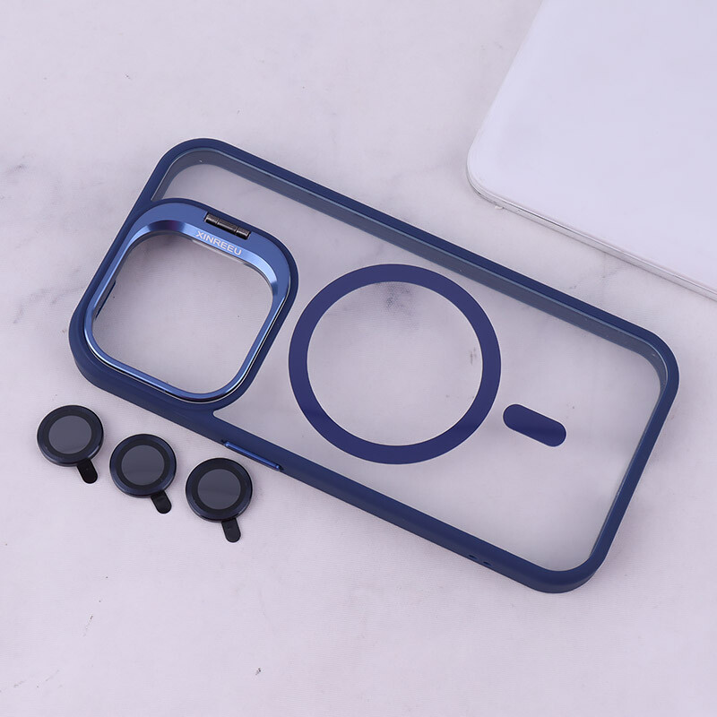 قاب PC مگ سیف آیفون iPhone 15 Pro استندشو با محافظ لنز رینگی