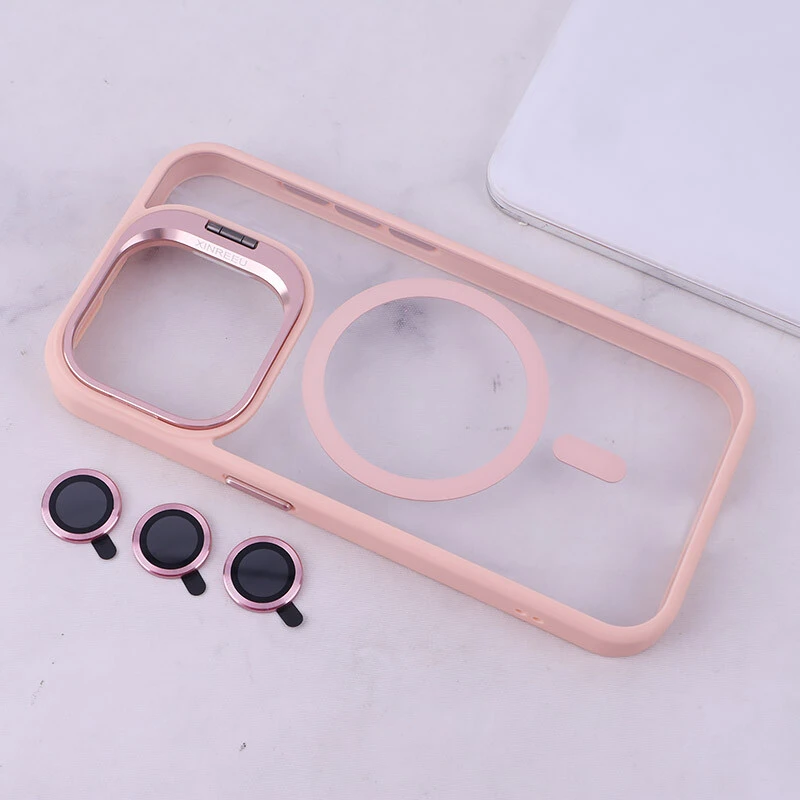 قاب PC مگ سیف آیفون iPhone 15 Pro استندشو با محافظ لنز رینگی