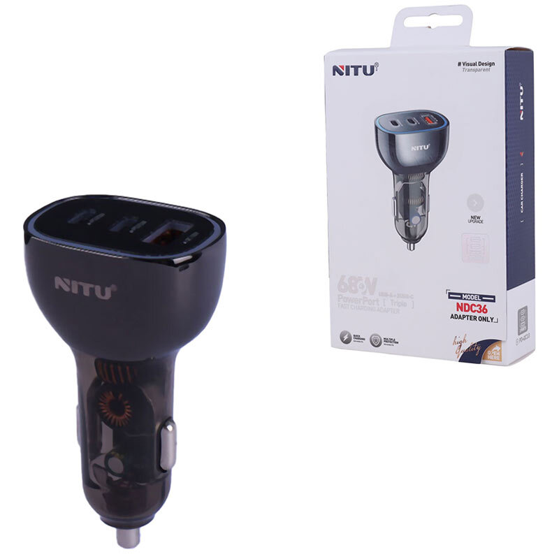 شارژر فندکی فست شارژ Nitu NDC36 3A QC3.0 PD 25W