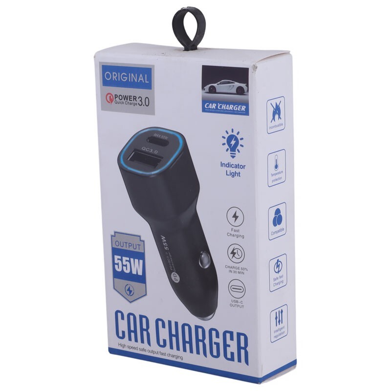 شارژر فندکی فست شارژ R90 QC3.0 PD 45W