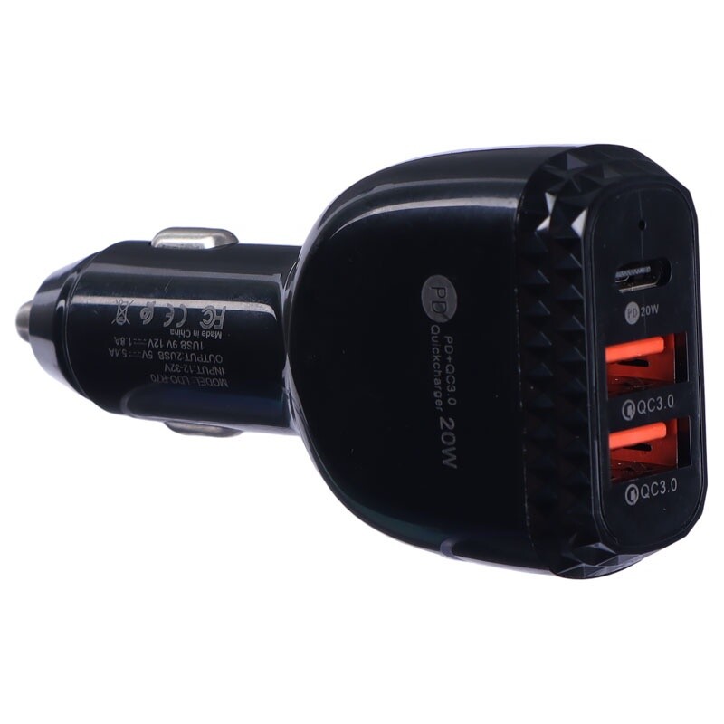 شارژر فندکی فست شارژ LDO-R70 QC3.0 PD 27W