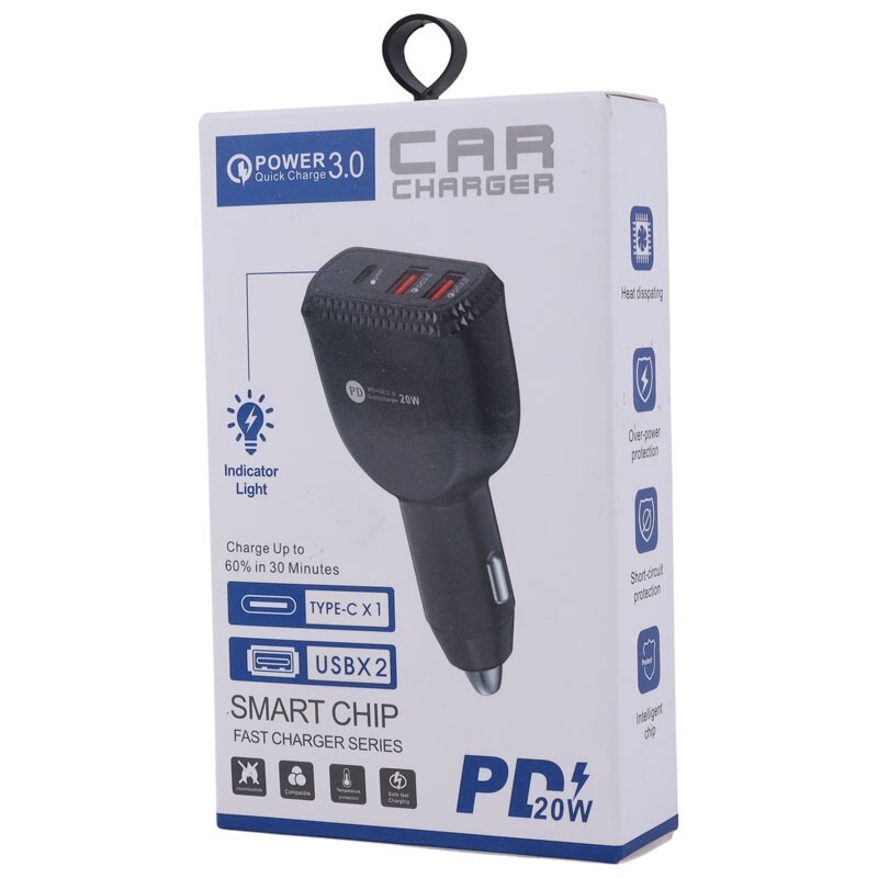 شارژر فندکی فست شارژ LDO-R70 QC3.0 PD 27W