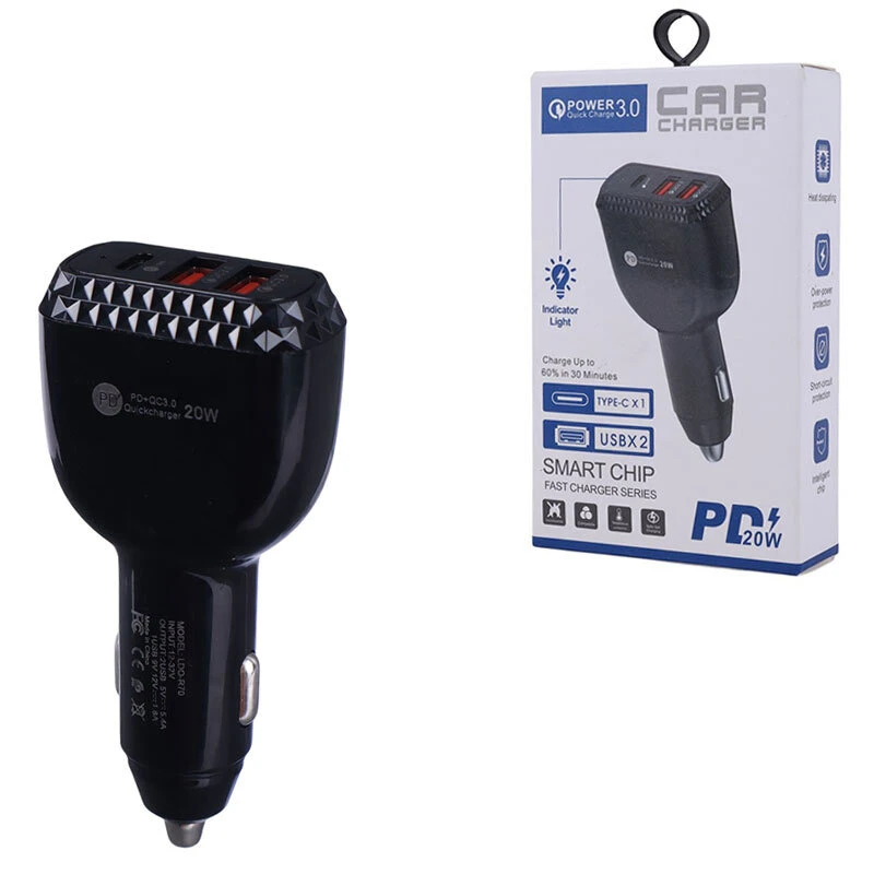 شارژر فندکی فست شارژ LDO-R70 QC3.0 PD 27W