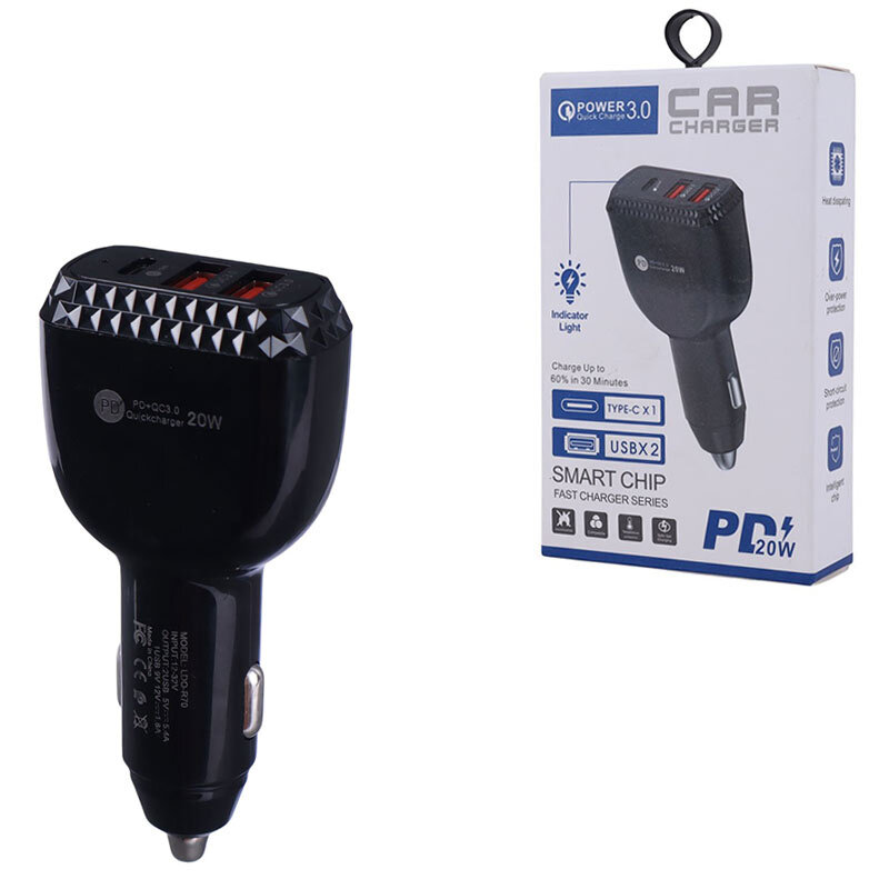 شارژر فندکی فست شارژ LDO-R70 QC3.0 PD 27W