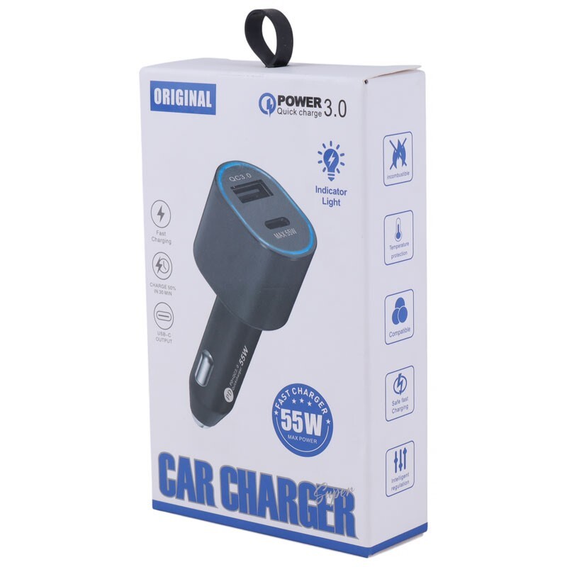 شارژر فندکی فست شارژ R80 QC3.0 PD 45W