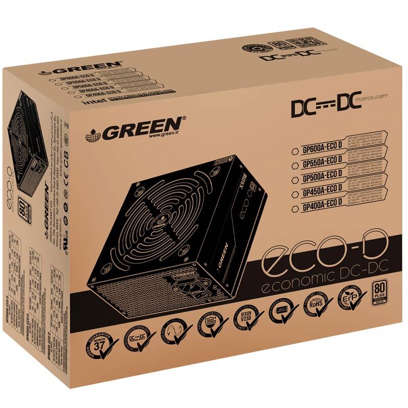 پاور 600 وات گرین Green GP600A-ECO D Bronze
