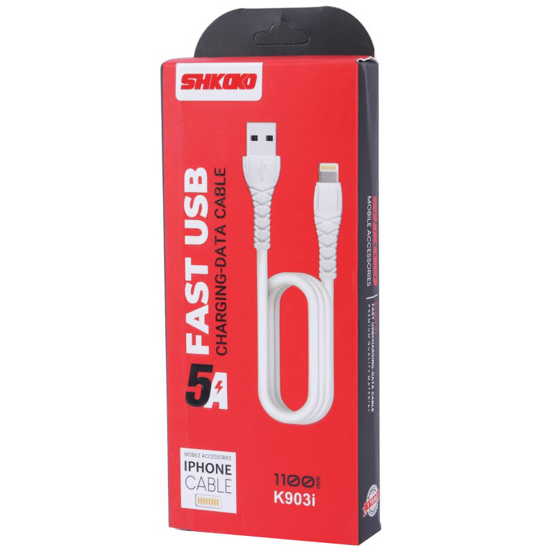 کابل آیفونی فست شارژ Shkoko K903i 5A 1.1m