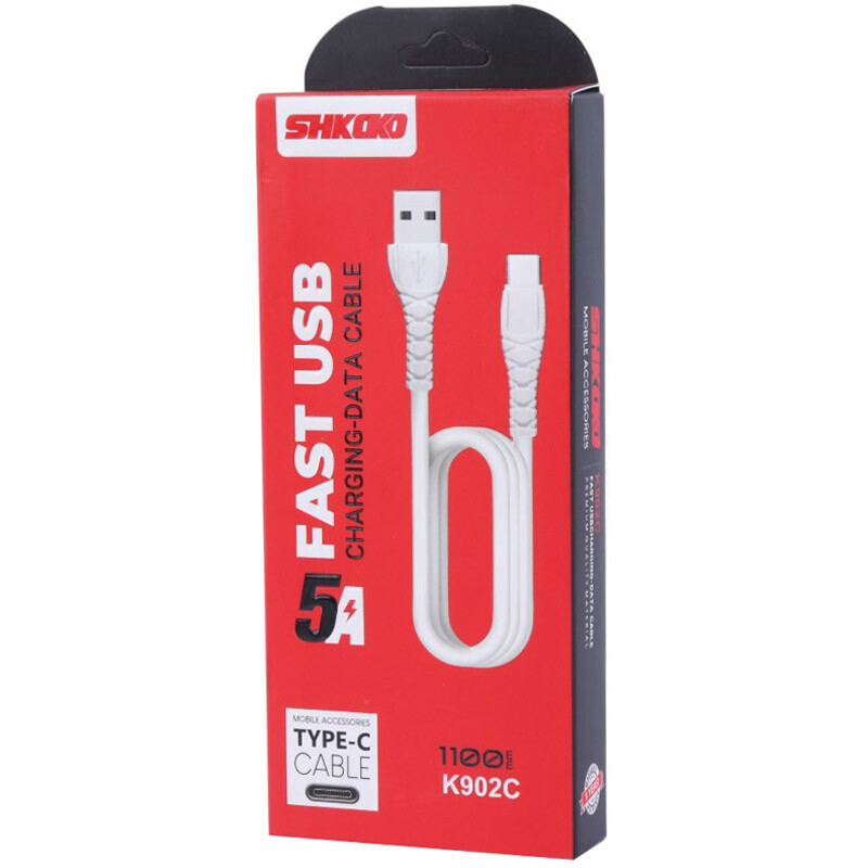 کابل تایپ سی فست شارژ Shkoko K902C 5A 1.1m