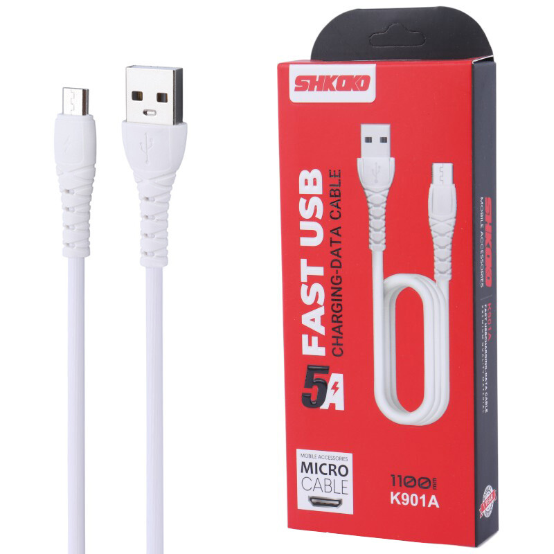کابل میکرو یو اس بی فست شارژ Shkoko K901A 5A 1.1m