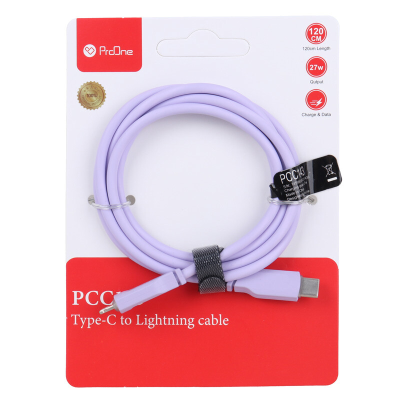 کابل تبدیل فست شارژ ProOne PCC143 Type-C To Lightning 27W 1.2m