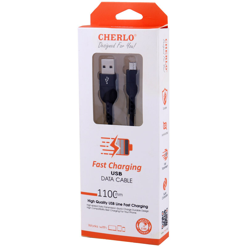کابل میکرو یو اس بی فست شارژ Cherlo 2.4A PD 1.1m