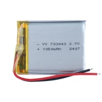 باتری لیتیوم 1050mAh 43*34*7mm 703443