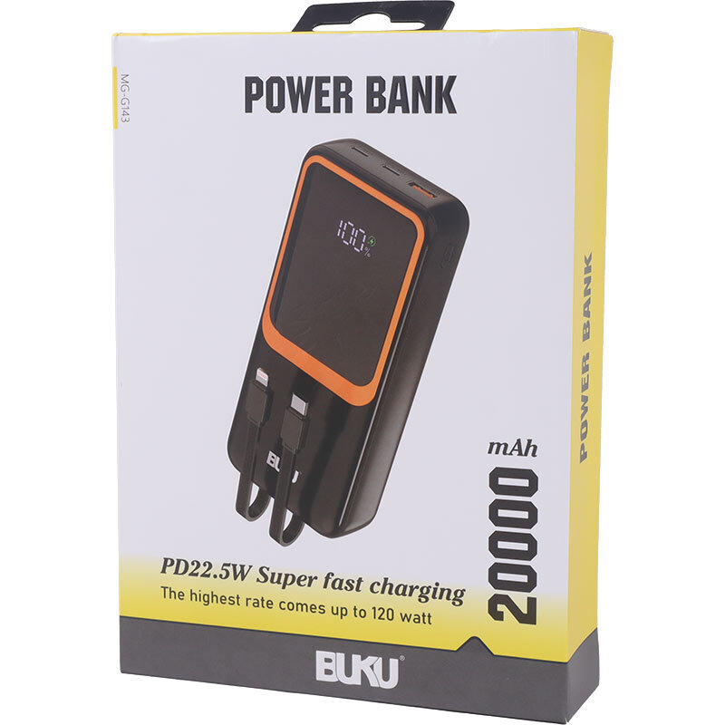 پاوربانک فست شارژ بوکو MG-G143 PD 22.5W ظرفیت 20000 میلی آمپر ساعت
