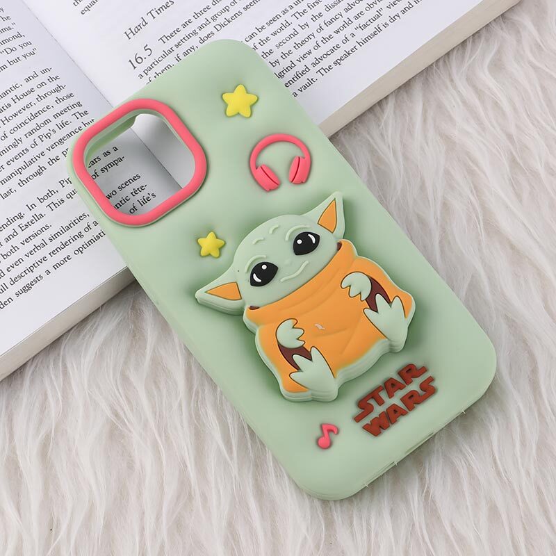 قاب سیلیکونی آیفون iPhone 13 / 14 پاپ سوکت دار طرح بیبی یودا
