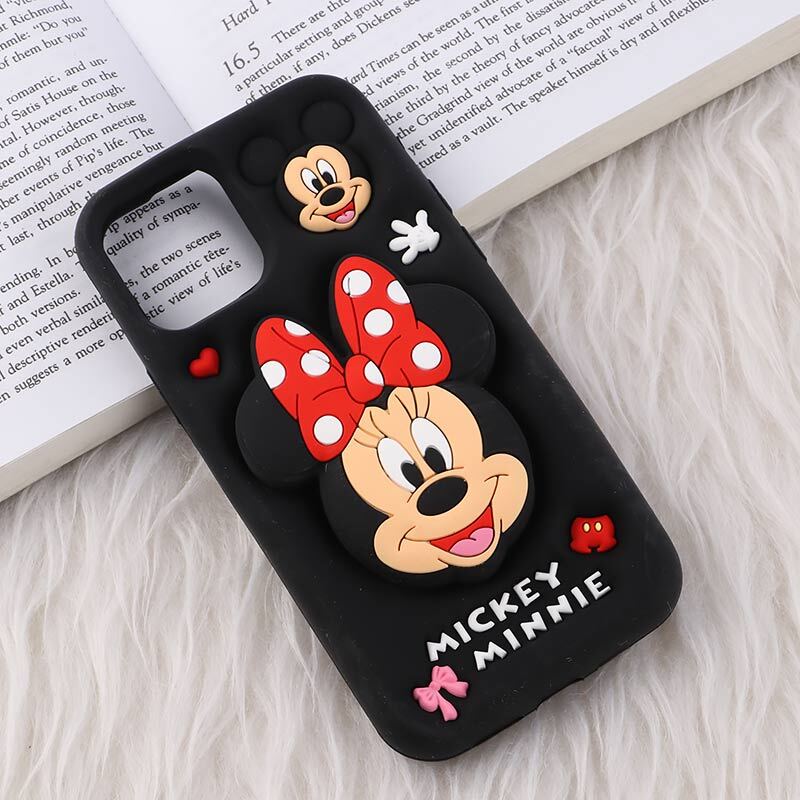 قاب سیلیکونی آیفون iPhone 12 / 12 Pro پاپ سوکت دار طرح Mickey & Minnie Mouse