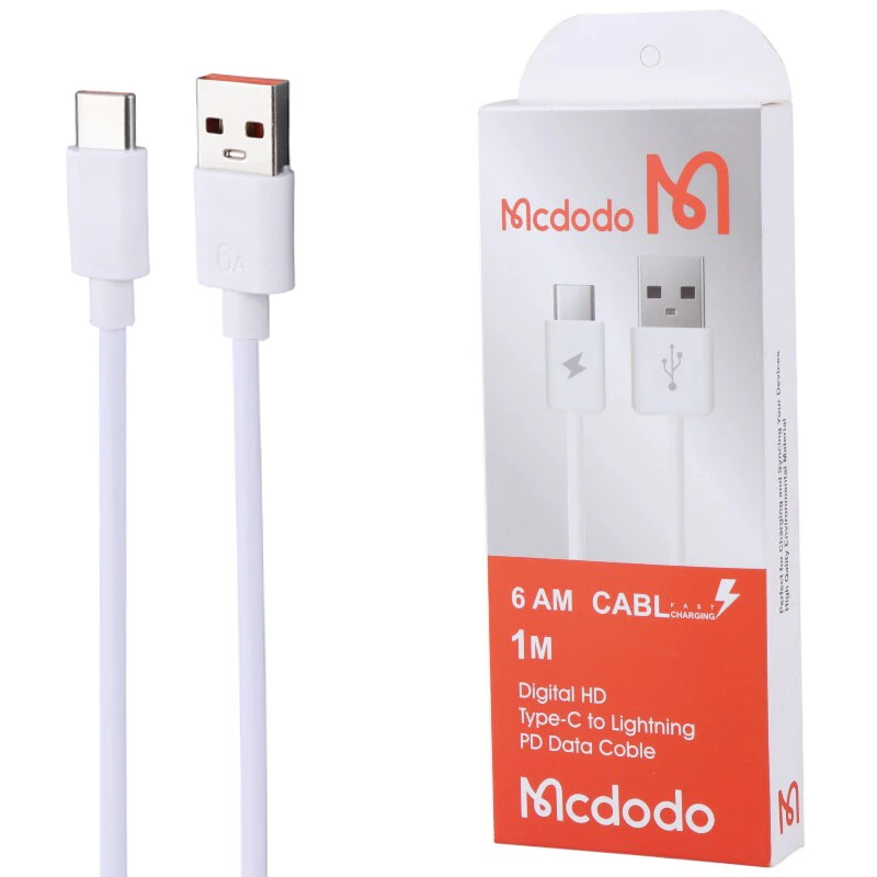 کابل تایپ سی فست شارژ 6 آمپر مک دودو Highcopy طول 1 متر