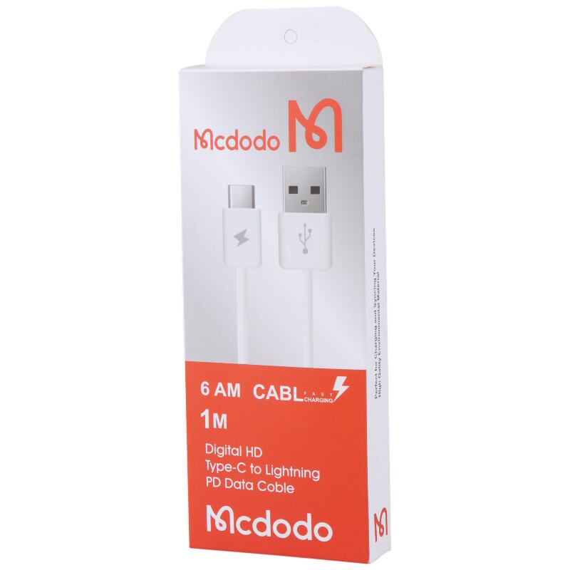 کابل تایپ سی فست شارژ Mcdodo 6A 1m