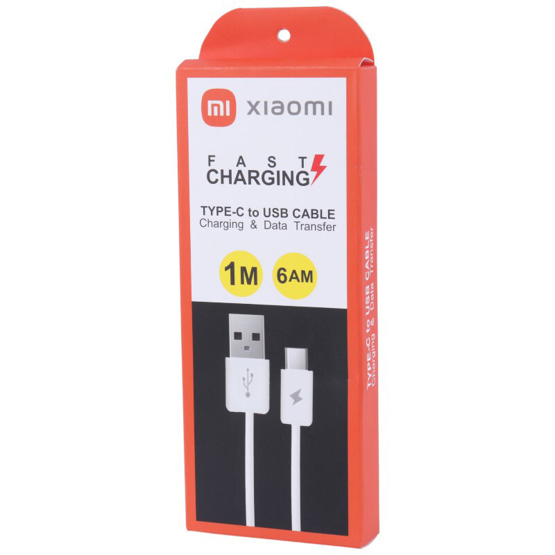 کابل تایپ سی فست شارژ Xiaomi 6A 1m