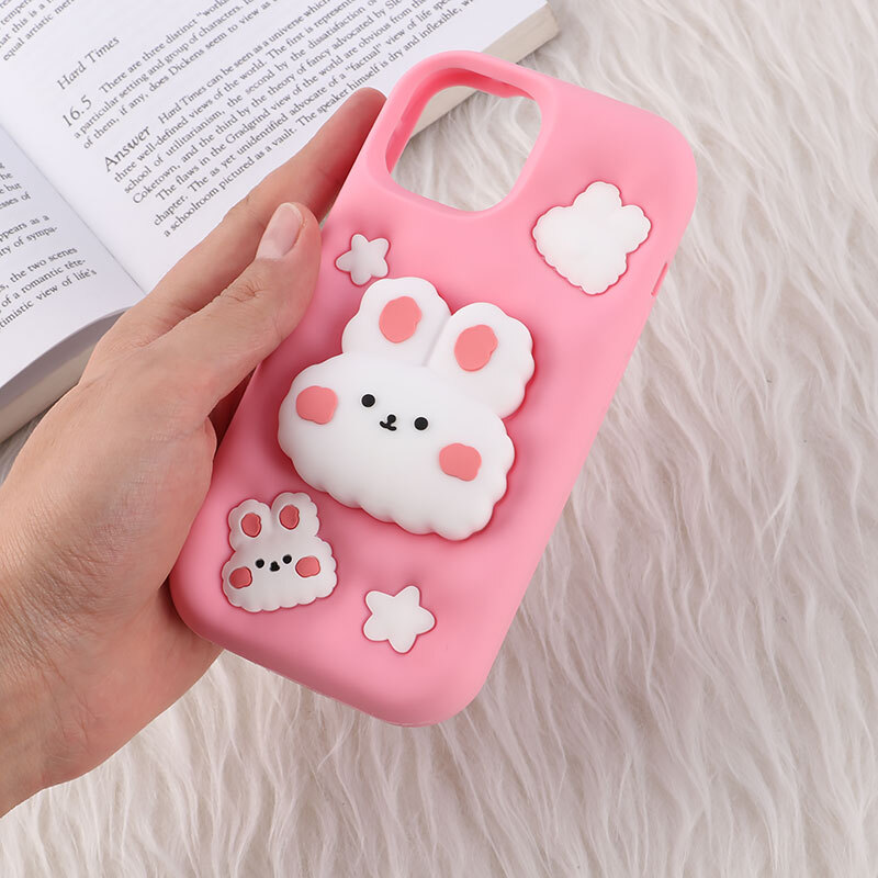 قاب سیلیکونی آیفون iPhone 13 / 14 پاپ سوکت دار طرح خرگوش