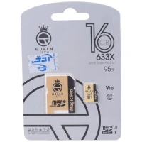 رم میکرو 16 گیگ کوئین تک Queen Tech 633x U1 C10 95MB/s + خشاب