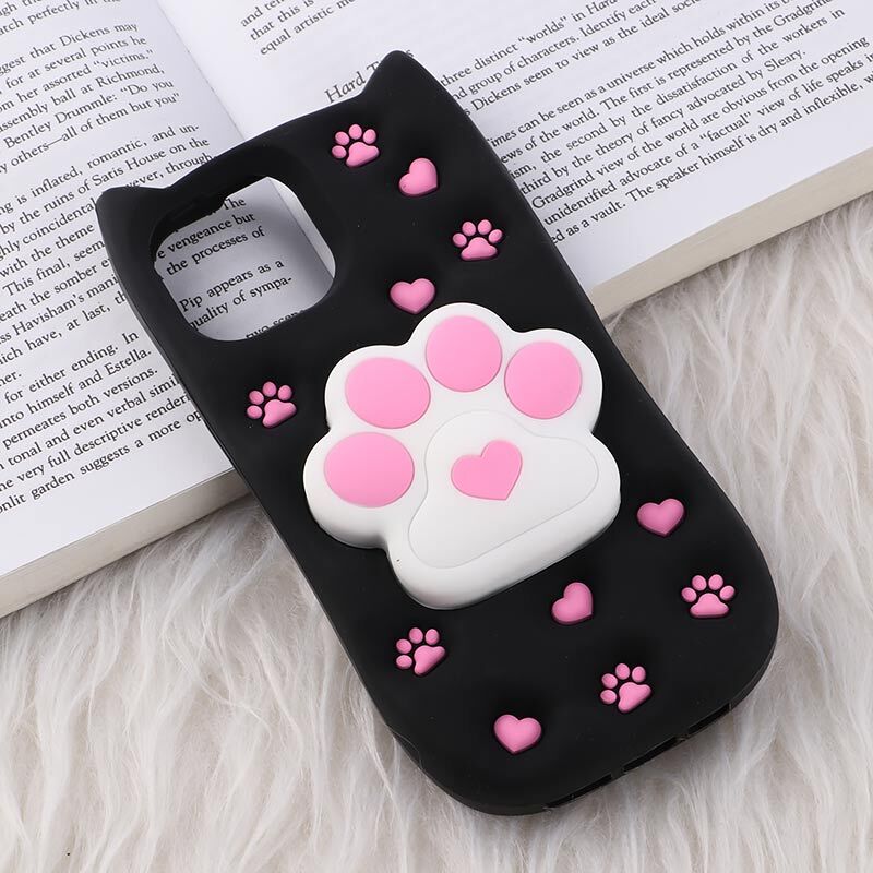 قاب سیلیکونی آیفون iPhone 13 / 14 پاپ سوکت دار گوش دار طرح پنجه