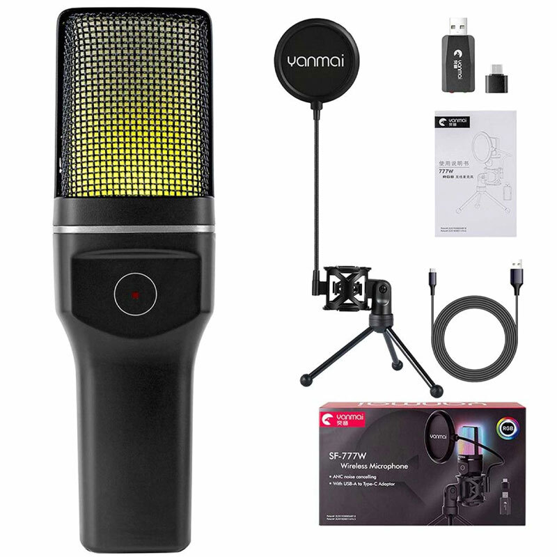 میکروفون رومیزی کندانسور Yanmai SF-777W RGB