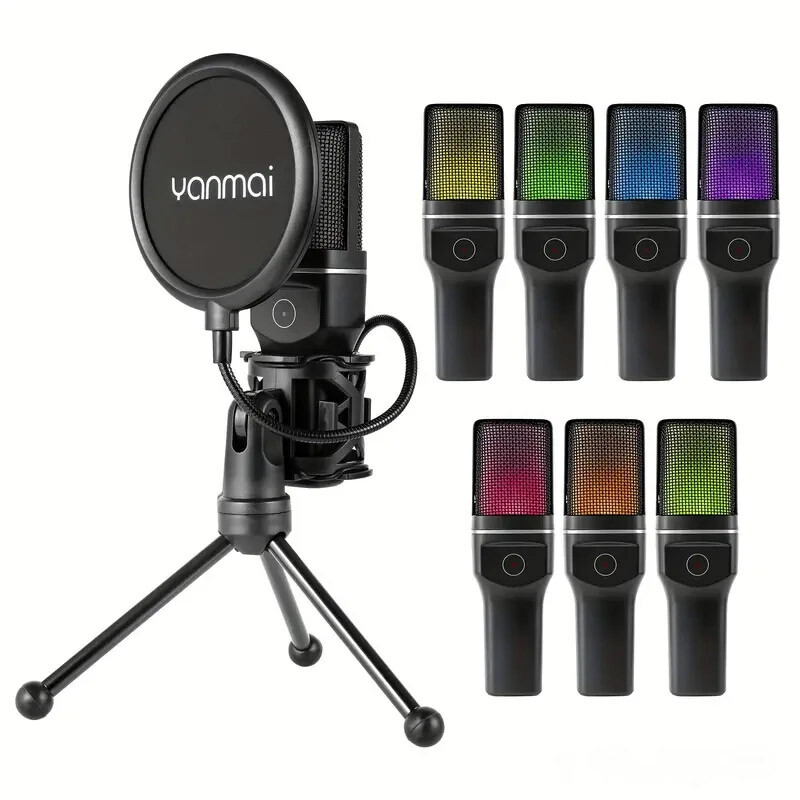 میکروفون رومیزی کندانسور Yanmai SF-777W RGB
