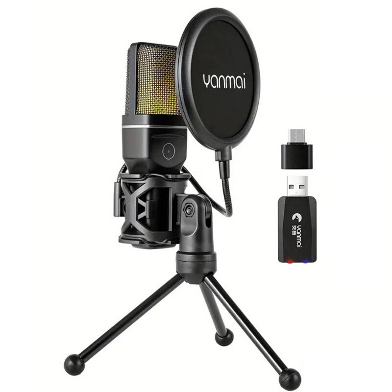 میکروفون رومیزی کندانسور Yanmai SF-777W RGB