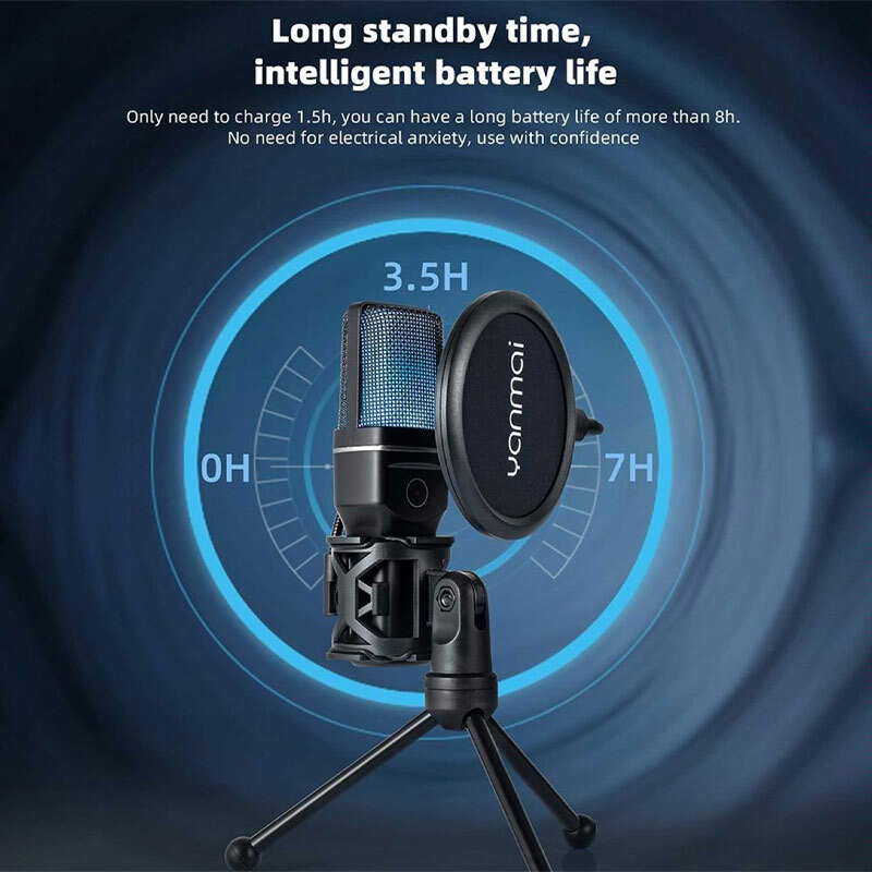 میکروفون رومیزی کندانسور Yanmai SF-777W RGB