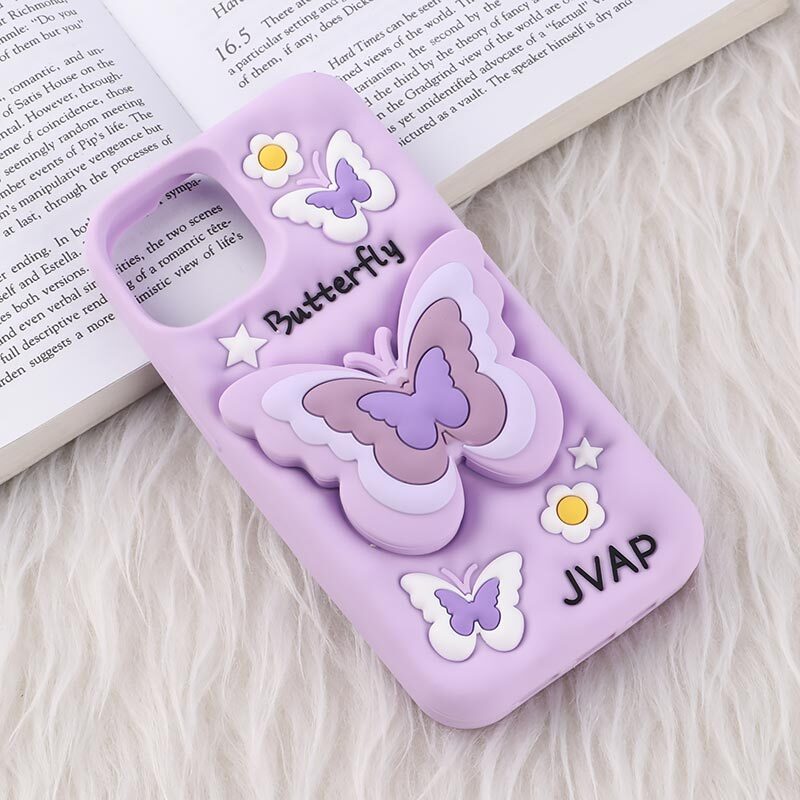 قاب سیلیکونی آیفون iPhone 13 / 14 پاپ سوکت دار طرح Butterfly