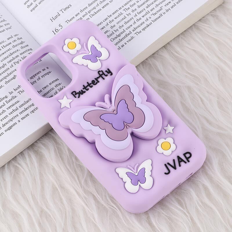 قاب سیلیکونی آیفون iPhone 12 / 12 Pro پاپ سوکت دار طرح Butterfly