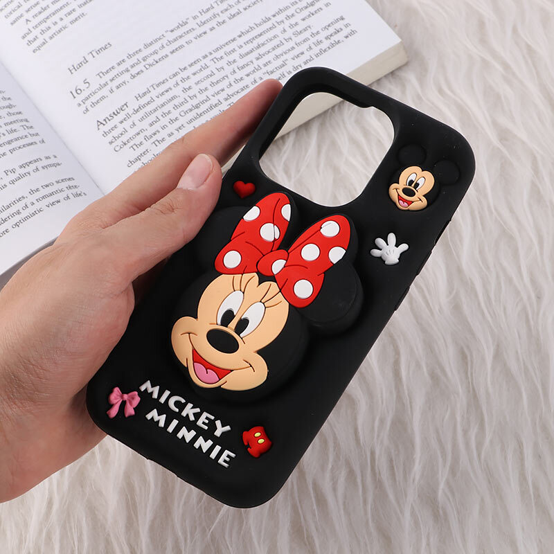 قاب سیلیکونی آیفون iPhone 13 Pro پاپ سوکت دار طرح Mickey & Minnie Mouse
