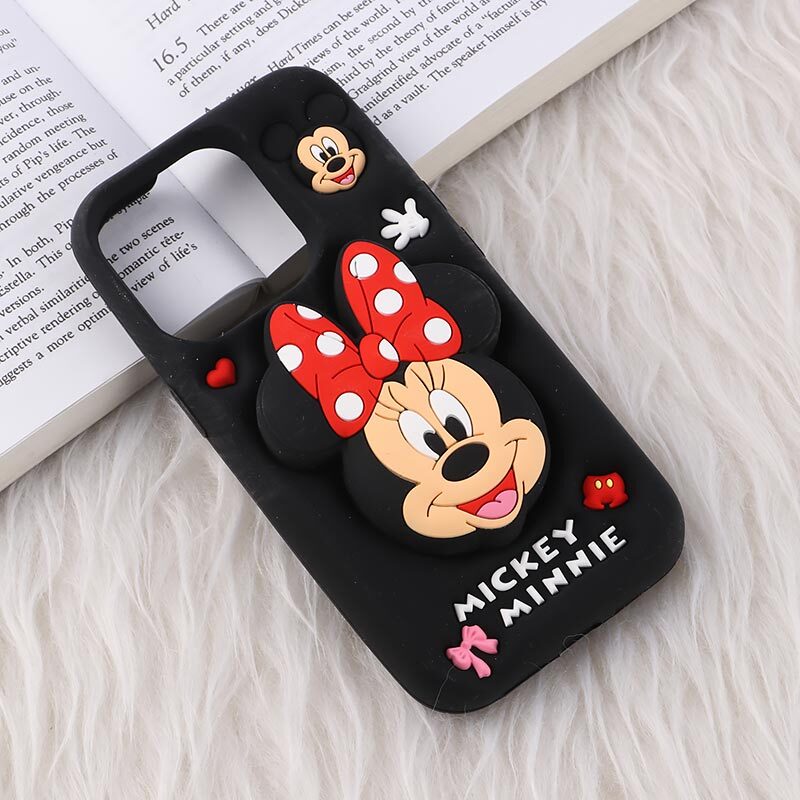 قاب سیلیکونی آیفون iPhone 13 Pro پاپ سوکت دار طرح Mickey & Minnie Mouse