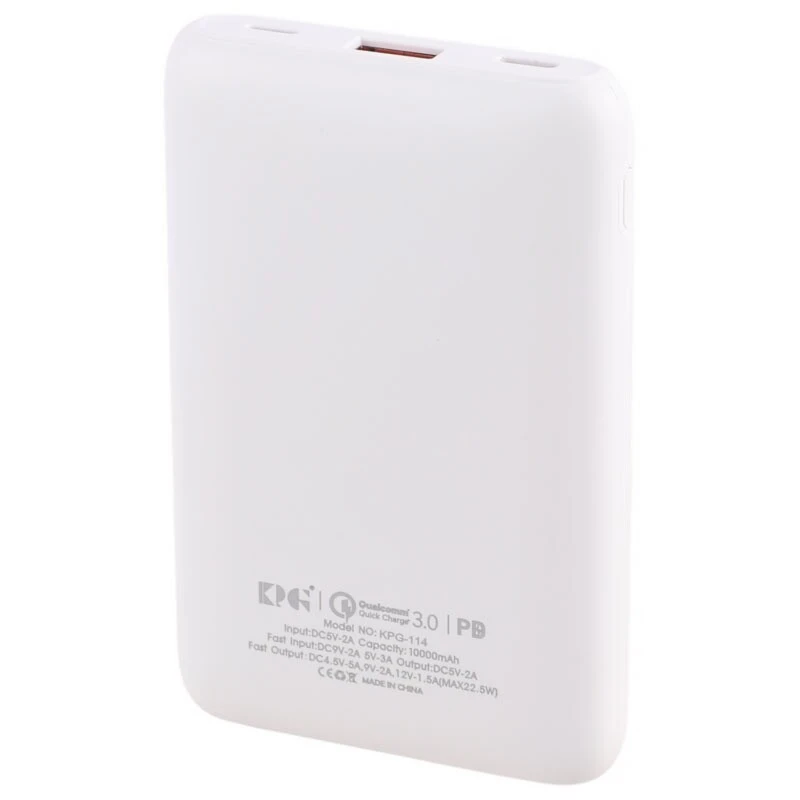پاور بانک فست شارژ کی پی جی KPG-114 QC3.0 PD 22.5W ظرفیت 10000 میلی آمپر ساعت