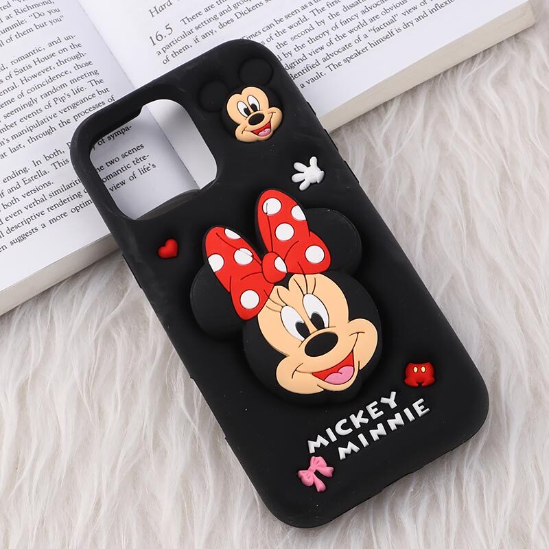 قاب سیلیکونی آیفون iPhone 16 Pro Max پاپ سوکت دار طرح Mickey & Minnie Mouse