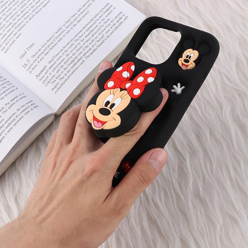 قاب سیلیکونی آیفون iPhone 16 Pro Max پاپ سوکت دار طرح Mickey & Minnie Mouse