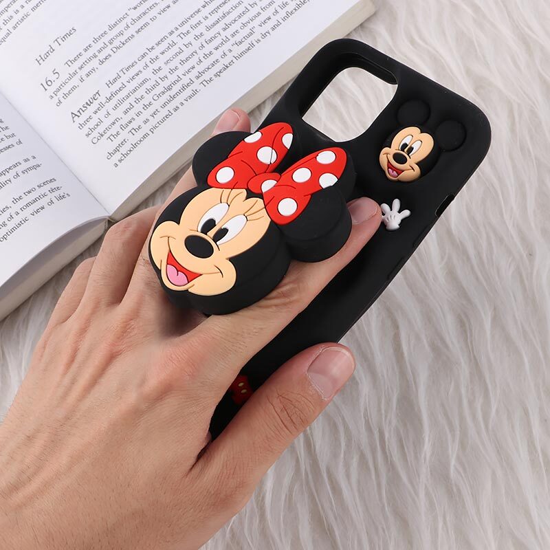 قاب سیلیکونی آیفون iPhone 13 / 14 پاپ سوکت دار طرح Mickey & Minnie Mouse