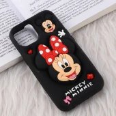قاب سیلیکونی آیفون iPhone 13 / 14 پاپ سوکت دار طرح Mickey & Minnie Mouse