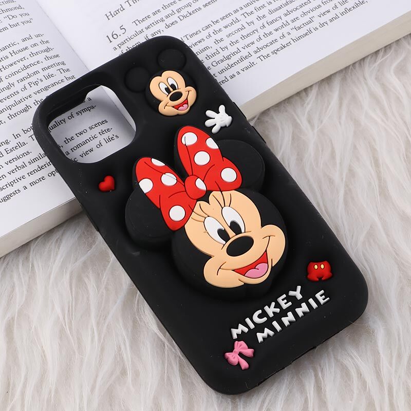 قاب سیلیکونی آیفون iPhone 13 / 14 پاپ سوکت دار طرح Mickey & Minnie Mouse