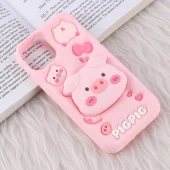 قاب سیلیکونی آیفون iPhone 13 / 14 پاپ سوکت دار طرح خوک