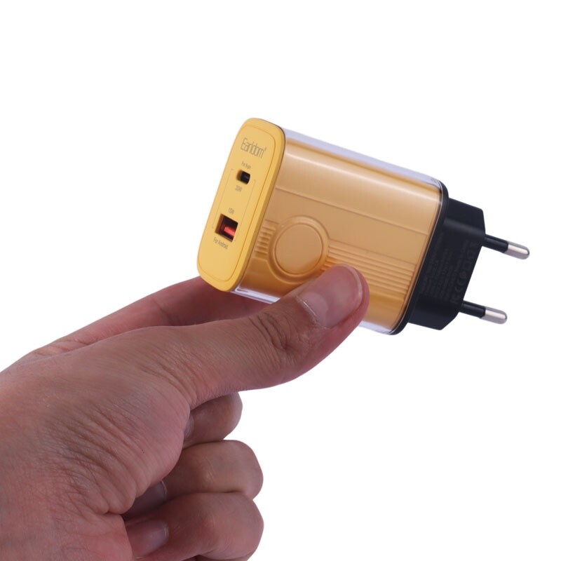 شارژر دیواری 20 وات ارلدام ES-EU40 QC3.0 PD 3A + کابل تبدیل تایپ سی