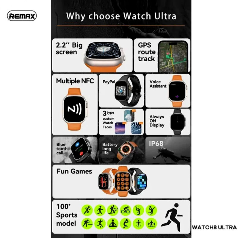 ساعت هوشمند ریمکس WATCH8 ULTRA