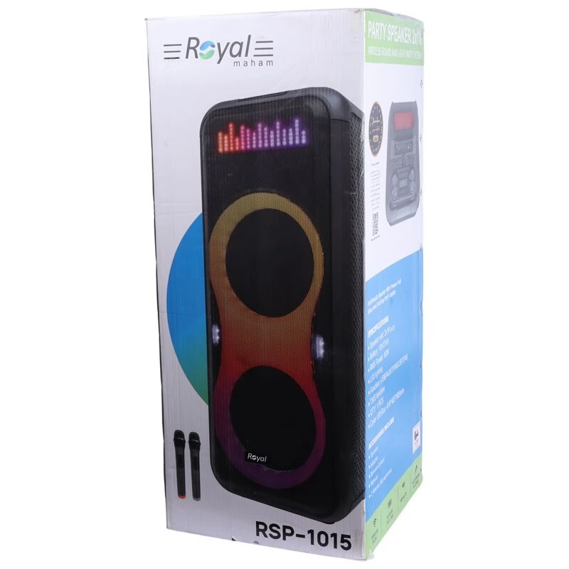 اسپیکر چمدانی بلوتوثی رویال RSP-1015 + میکروفون و ریموت کنترل