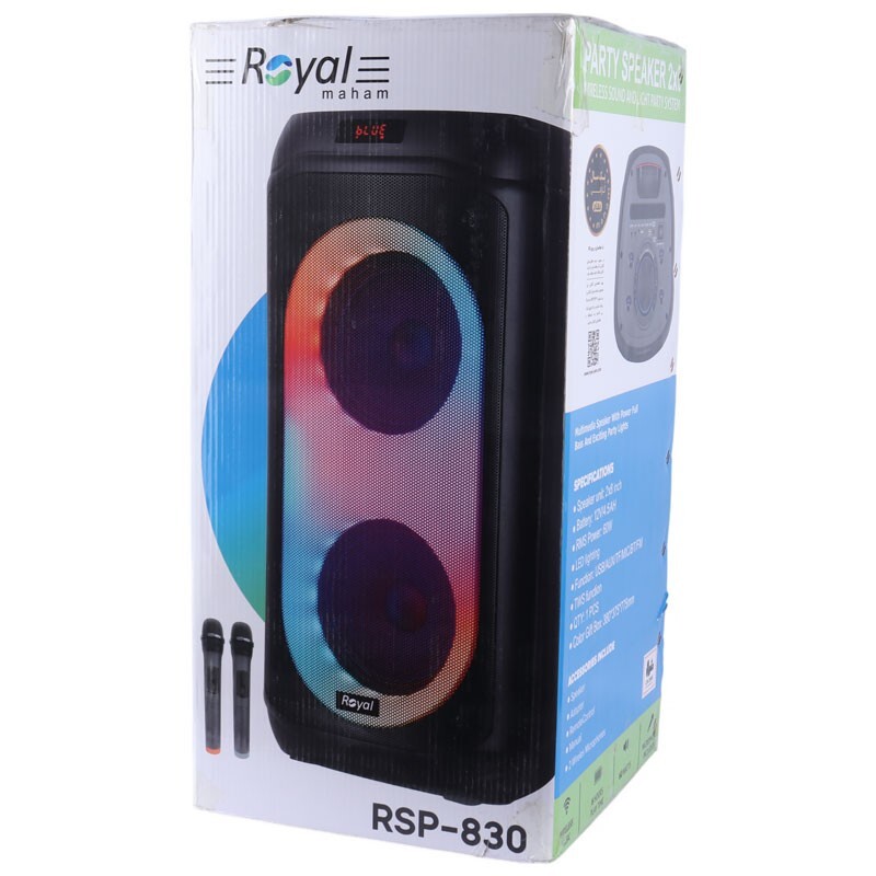 اسپیکر چمدانی بلوتوثی رویال RSP-830 + میکروفون و ریموت کنترل
