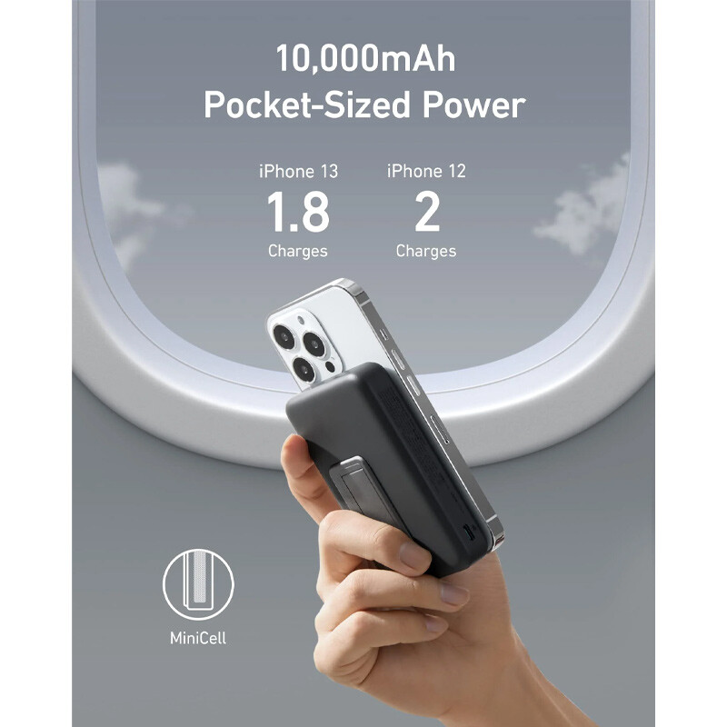 پاور بانک بی سیم فست شارژ انکر A1641 PD 20W ظرفیت 10000 میلی آمپر ساعت